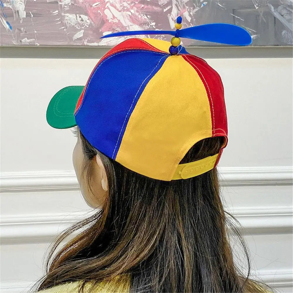1PC Rainbow Bamboo Dragonfly Baseball Cap Funny Helicopter Propeller Adventure Dad Hat Snapback Hat For Adult Kids Boys Girls