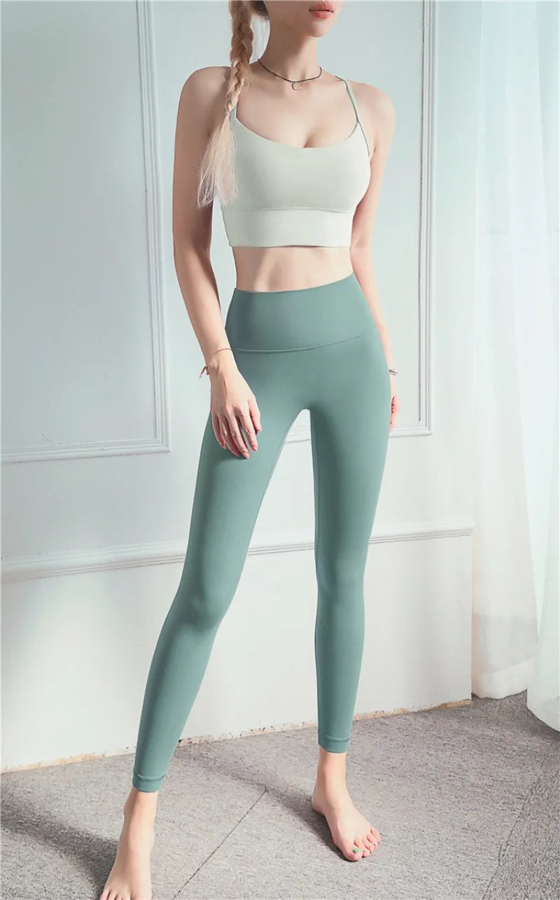 Spring Women Yoga Leggings High Waist Tummy Control Butt Lift Gym Pants Seamless Stretch Workout Running Fitness Activewear