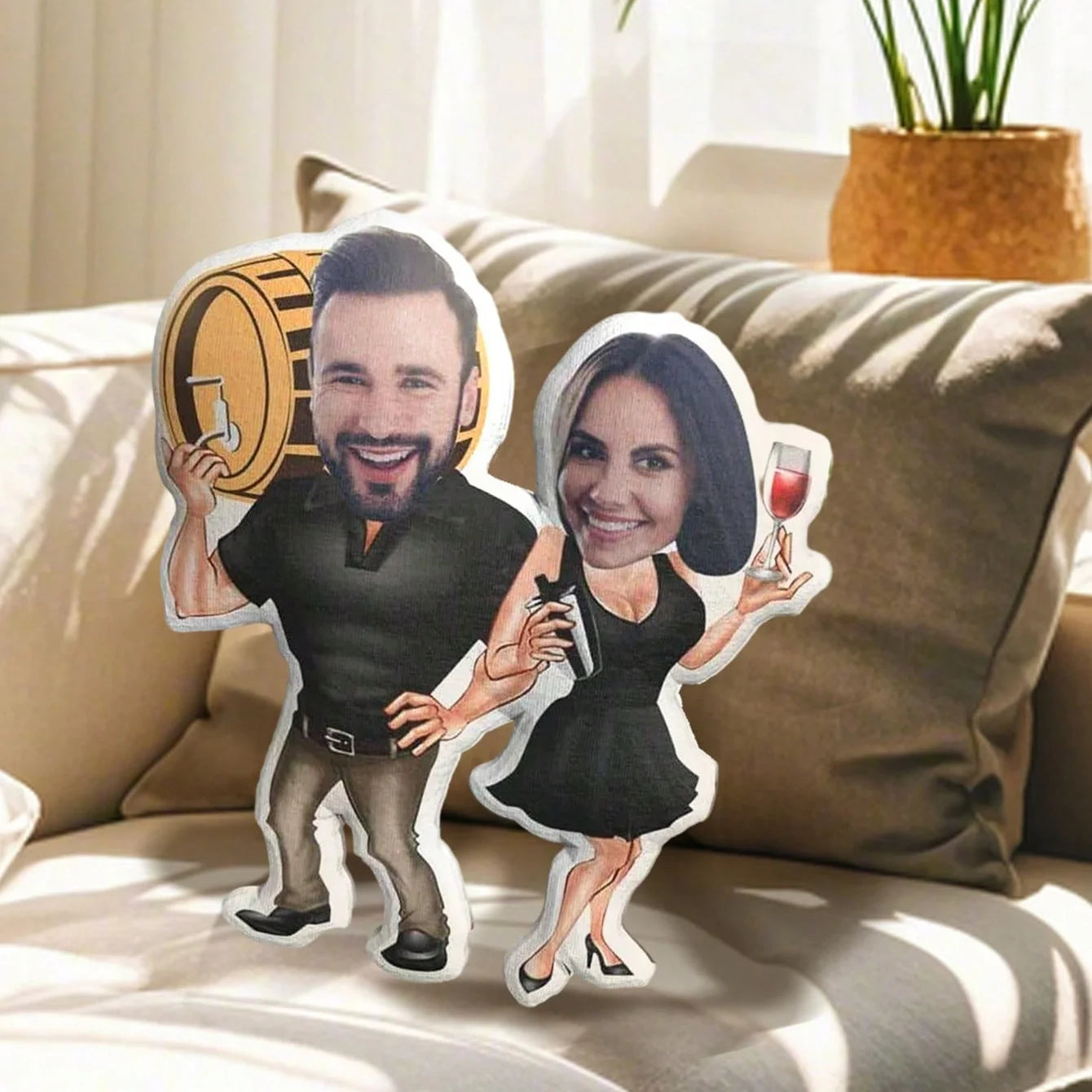 Customized facial pillows with personalized photo cushions for couples, the ideal choice for bedroom and sofa decoration. Father