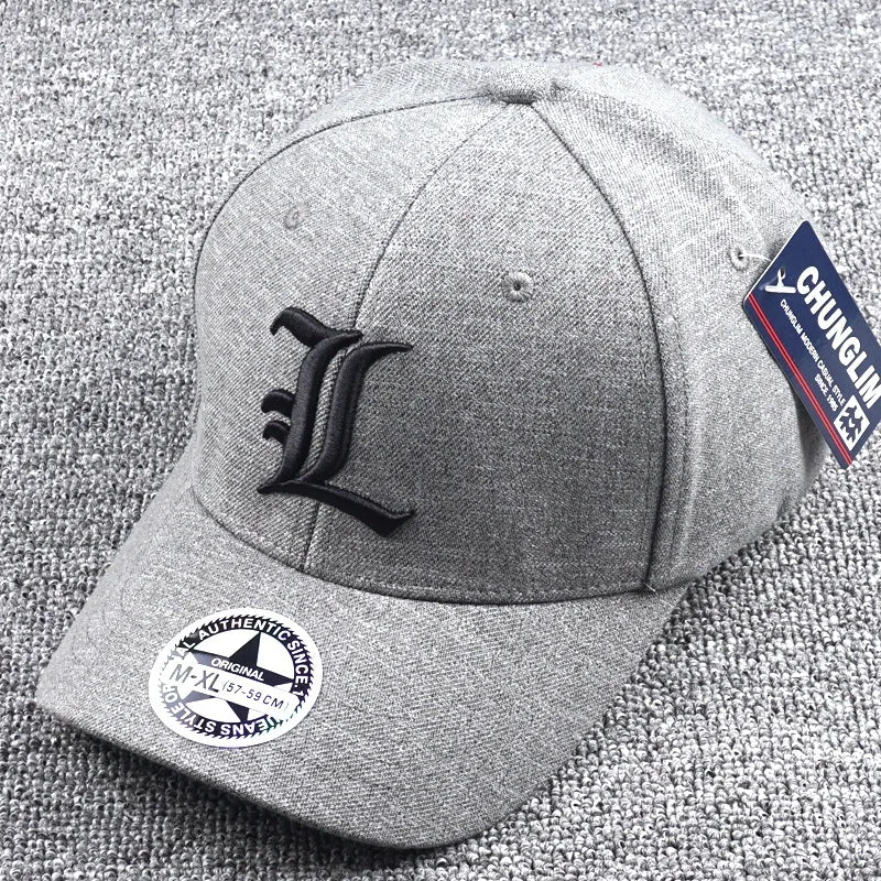 Fitted Full Stretch Closed Letter L Cap Hat Lawliet Flexible Bill New Trucker Men Flex Dad Hip Hop Baseball Sun Visor Era
