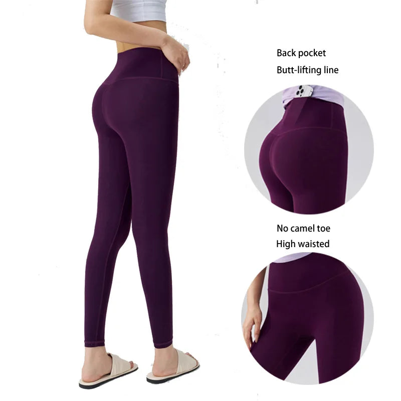 Spring Women Yoga Leggings High Waist Tummy Control Butt Lift Gym Pants Seamless Stretch Workout Running Fitness Activewear