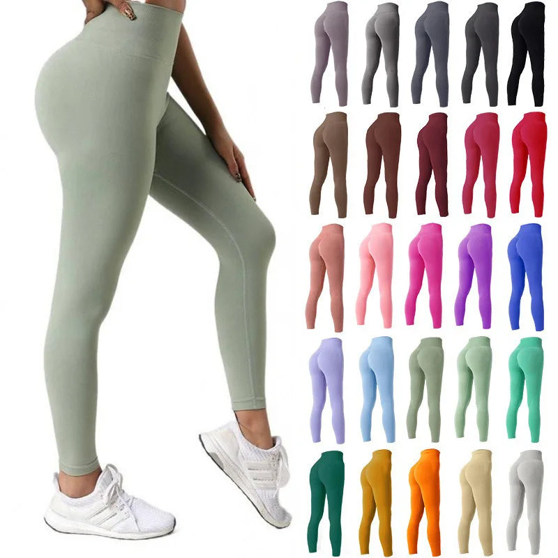 Women Seamless Yoga Leggings High Waist Butt Lift Workout Pants Quick Dry Fitness Running Cycling Gym Activewear Tights