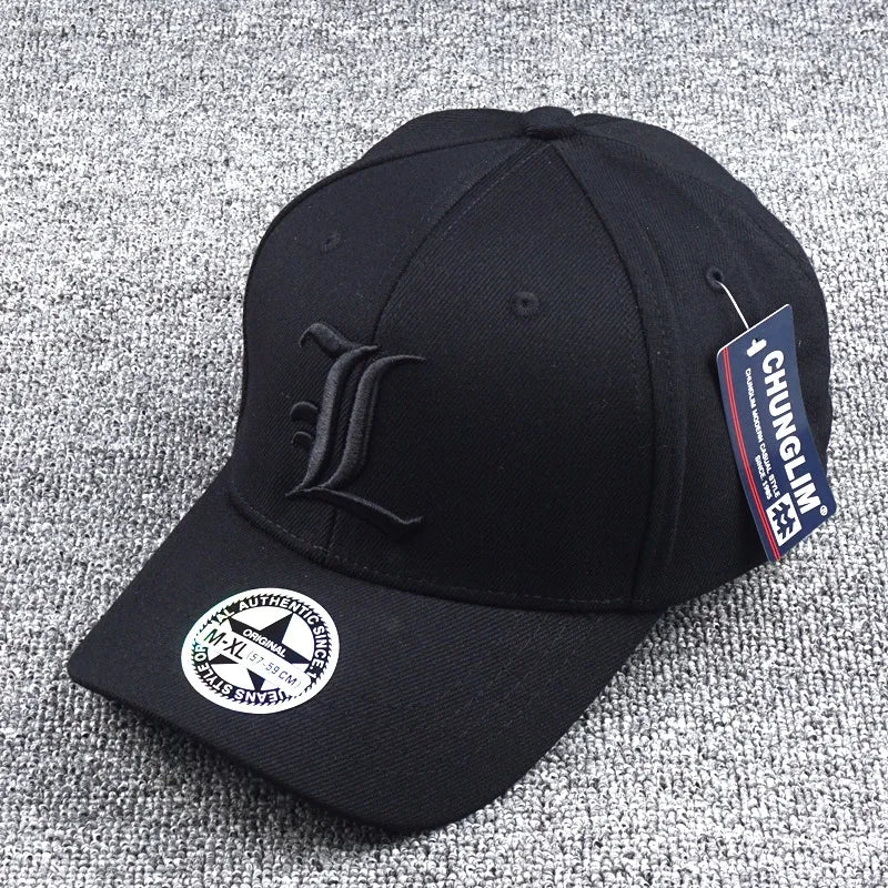 Fitted Full Stretch Closed Letter L Cap Hat Lawliet Flexible Bill New Trucker Men Flex Dad Hip Hop Baseball Sun Visor Era