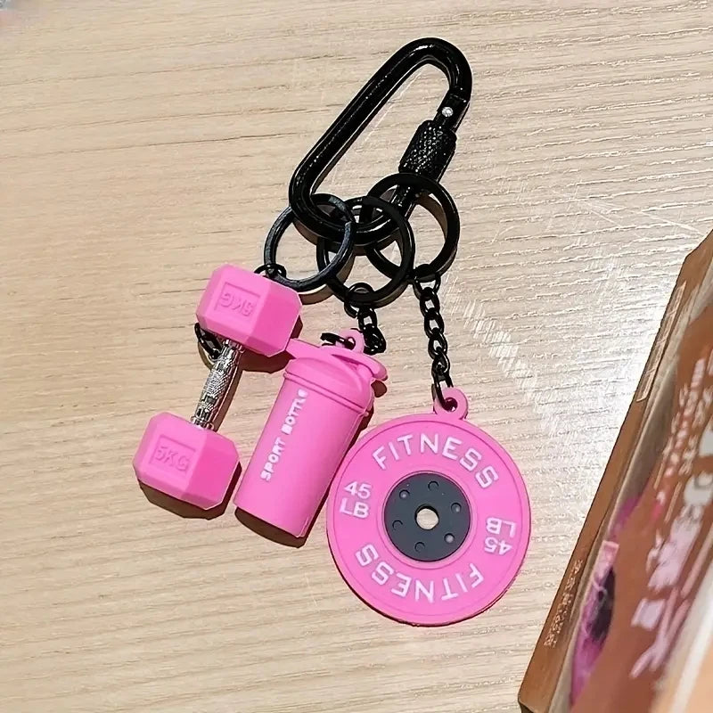 Fitness Keychain,Colorful Gym Bag Charm for Fitness Lovers, Motivational Fitness Gym Key ring,Workout Keychain Gifts