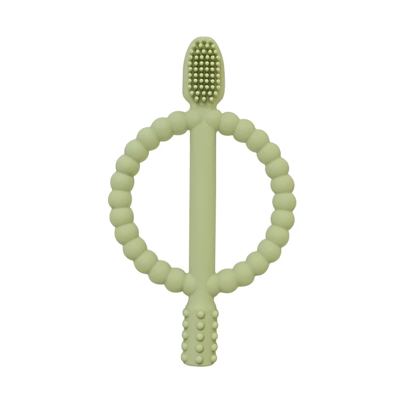 1pcs Baby teething toys with easy-grip handles, BPA Free Silicone Teether Ring, suitable for Teether Toys for Toddle