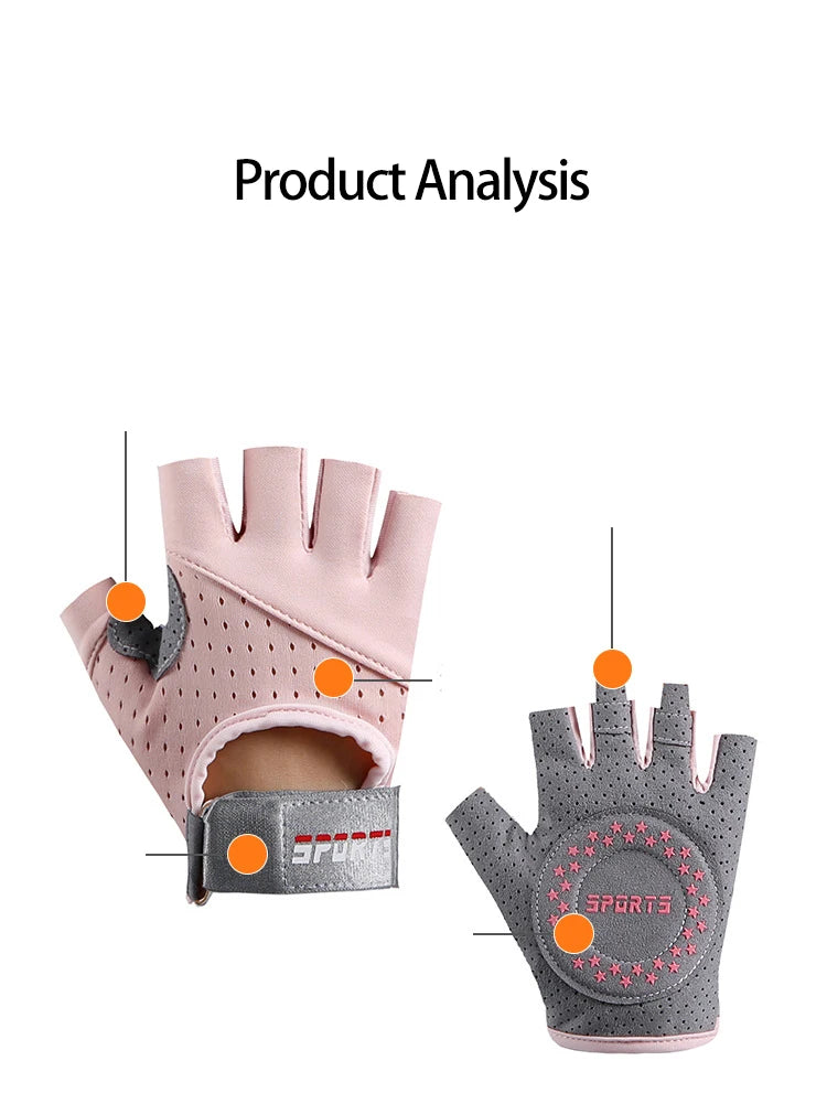 Fitness Yoga Gloves for Men Women Gym Hiking Summer Ice Silk Breathable Gloves Cycling Anti Slip Exercise Weightlifting Gloves