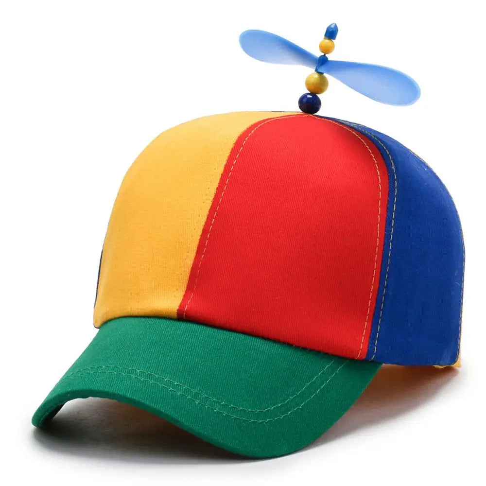1PC Rainbow Bamboo Dragonfly Baseball Cap Funny Helicopter Propeller Adventure Dad Hat Snapback Hat For Adult Kids Boys Girls