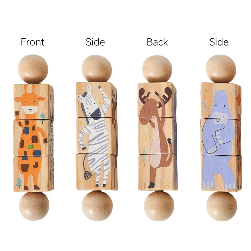 BPA-free Baby Toys Wooden Rattles Silicone Ring Rattles and Mobiles Babies 0–12 Months Sensory Toys Wooden Teether Baby Gifts