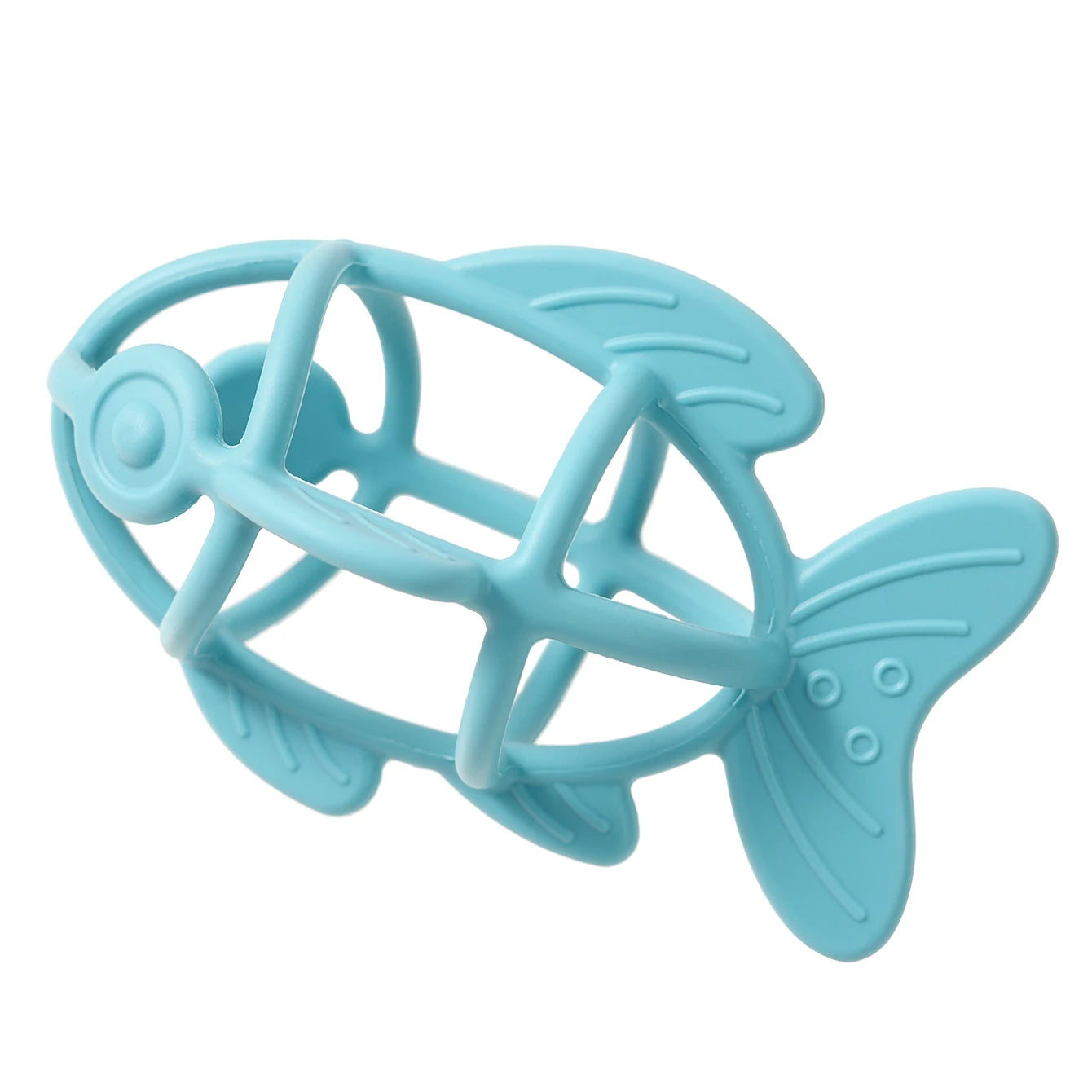 Color Kids 1PC Silicone Baby Teether Toy Food Grade Fish Chewing Toy Newborn Gift BPA Free Teething Ring For Toddler Baby Stuff