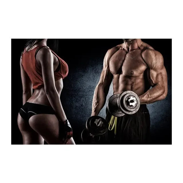 Fitness Motivation Canvas Art  Sexy Bodybuilding Girl Poster Gym Weightlifting Wall Decor for Living Room Bedroom Home Gym Fitne