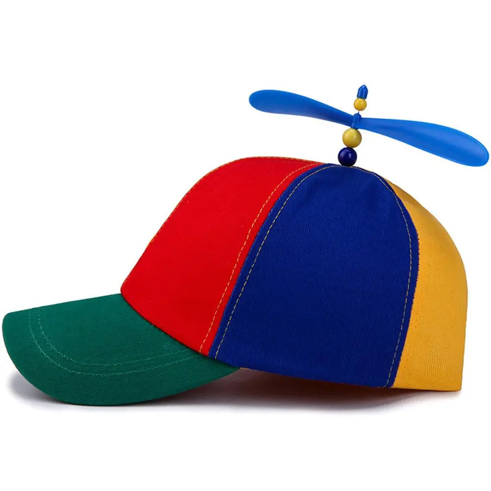 1PC Rainbow Bamboo Dragonfly Baseball Cap Funny Helicopter Propeller Adventure Dad Hat Snapback Hat For Adult Kids Boys Girls