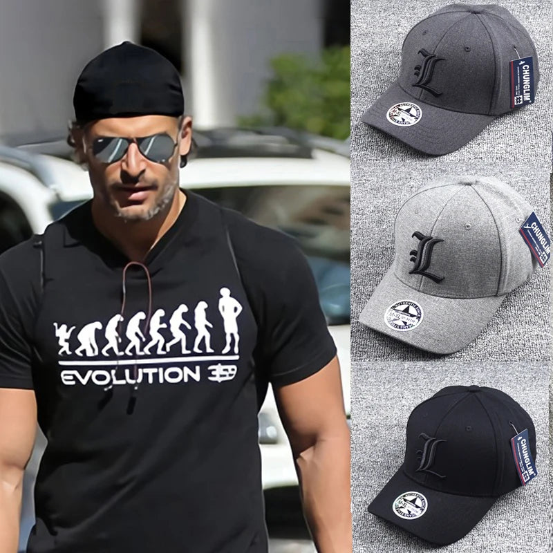 Fitted Full Stretch Closed Letter L Cap Hat Lawliet Flexible Bill New Trucker Men Flex Dad Hip Hop Baseball Sun Visor Era