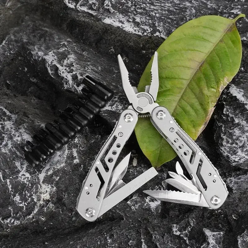 24-in-1 Stainless Steel Multitool Pliers Knife - Portable Folding Multi-Tool for Camping Survival Hunting Gifts for Men/Dad