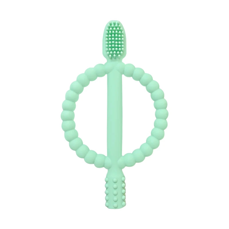 1pcs Baby teething toys with easy-grip handles, BPA Free Silicone Teether Ring, suitable for Teether Toys for Toddle