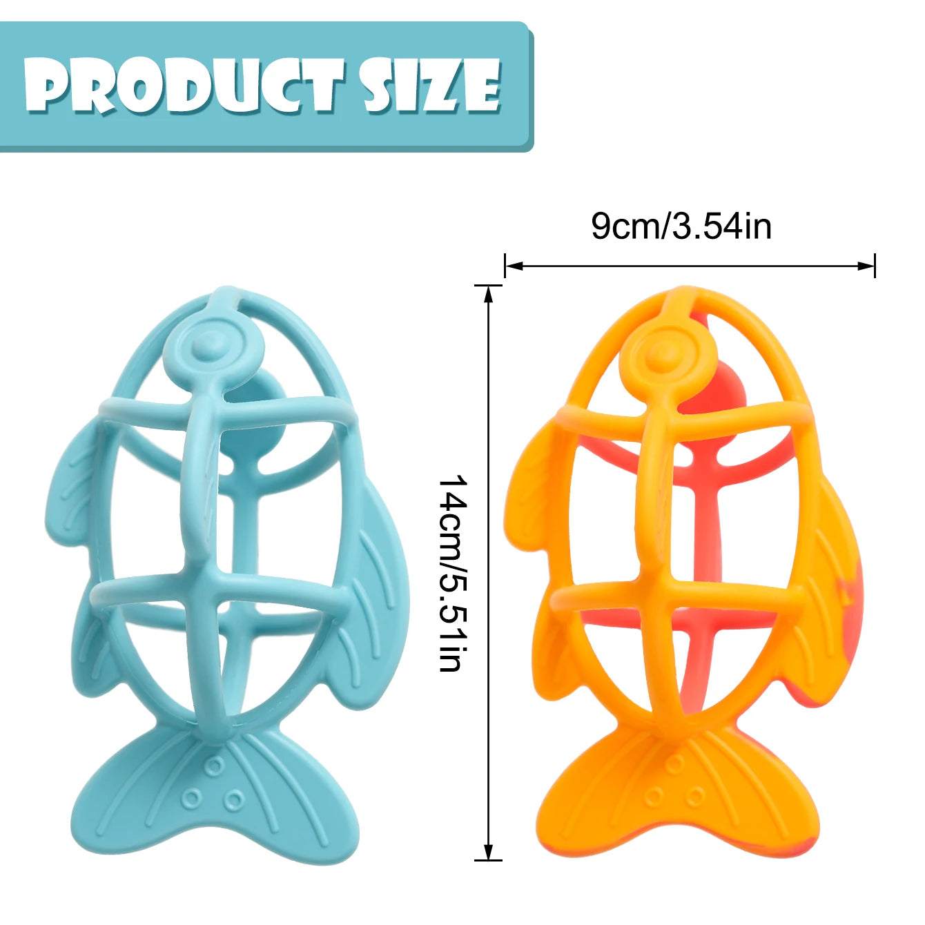 Color Kids 1PC Silicone Baby Teether Toy Food Grade Fish Chewing Toy Newborn Gift BPA Free Teething Ring For Toddler Baby Stuff