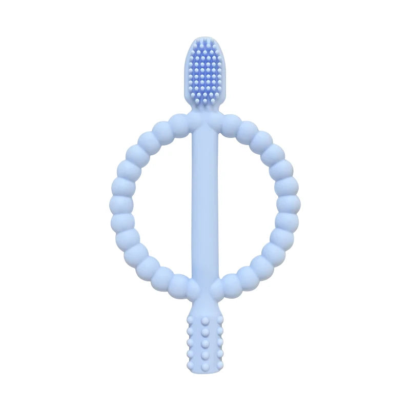 1pcs Baby teething toys with easy-grip handles, BPA Free Silicone Teether Ring, suitable for Teether Toys for Toddle