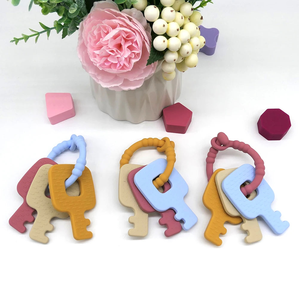 Key Chain and Sensory Teether Bed Bell Silicone Montessori Ball Newborn Baby Toys Children Children's Gifts Growing Up Games