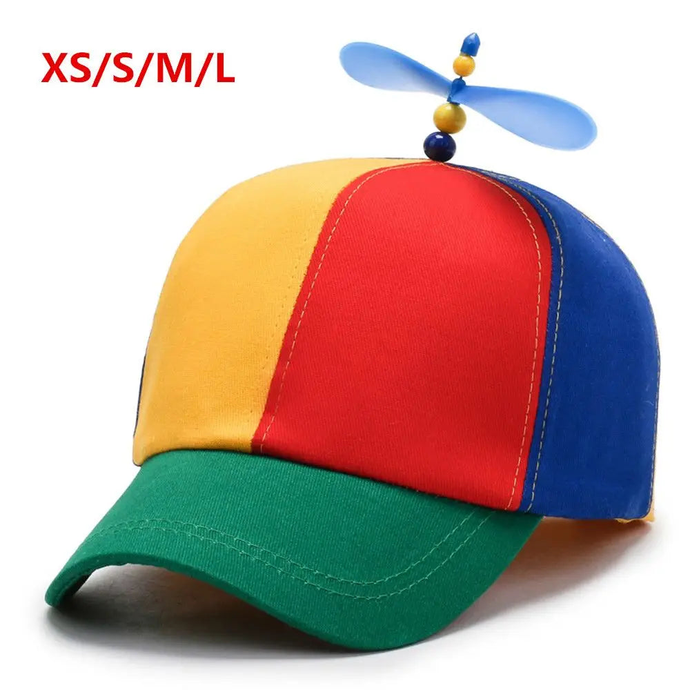 1PC Rainbow Bamboo Dragonfly Baseball Cap Funny Helicopter Propeller Adventure Dad Hat Snapback Hat For Adult Kids Boys Girls
