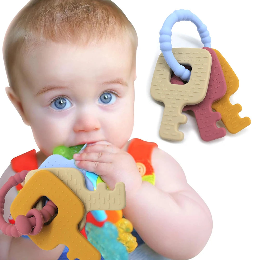 Key Chain and Sensory Teether Bed Bell Silicone Montessori Ball Newborn Baby Toys Children Children's Gifts Growing Up Games