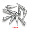10PCS Stainless Steel Cone Charms Pendants Retro Bullet Spike Beads Charms for Women Man Hoop Earring Making Supplies