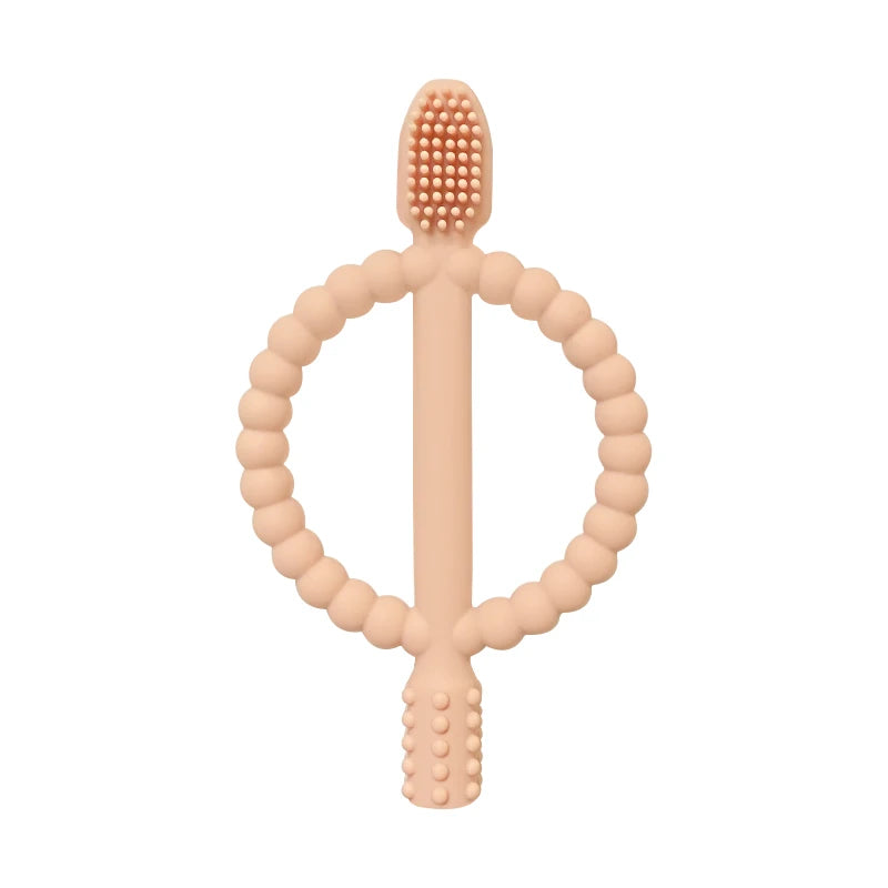 1pcs Baby teething toys with easy-grip handles, BPA Free Silicone Teether Ring, suitable for Teether Toys for Toddle